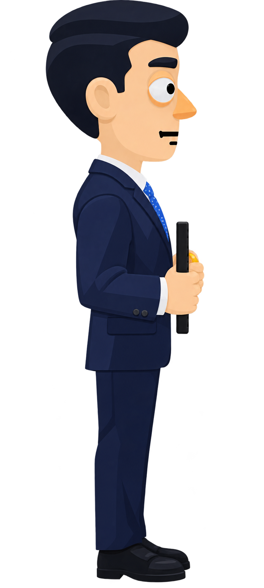 The New Hire in a side-profile mugshot